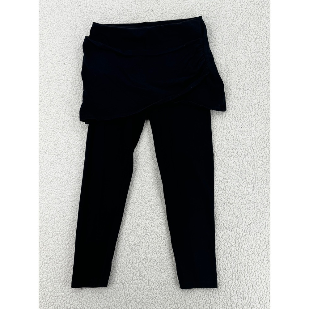 Calvin Klein Performance Skirted Leggings Skort Girls Size L Black Athletic